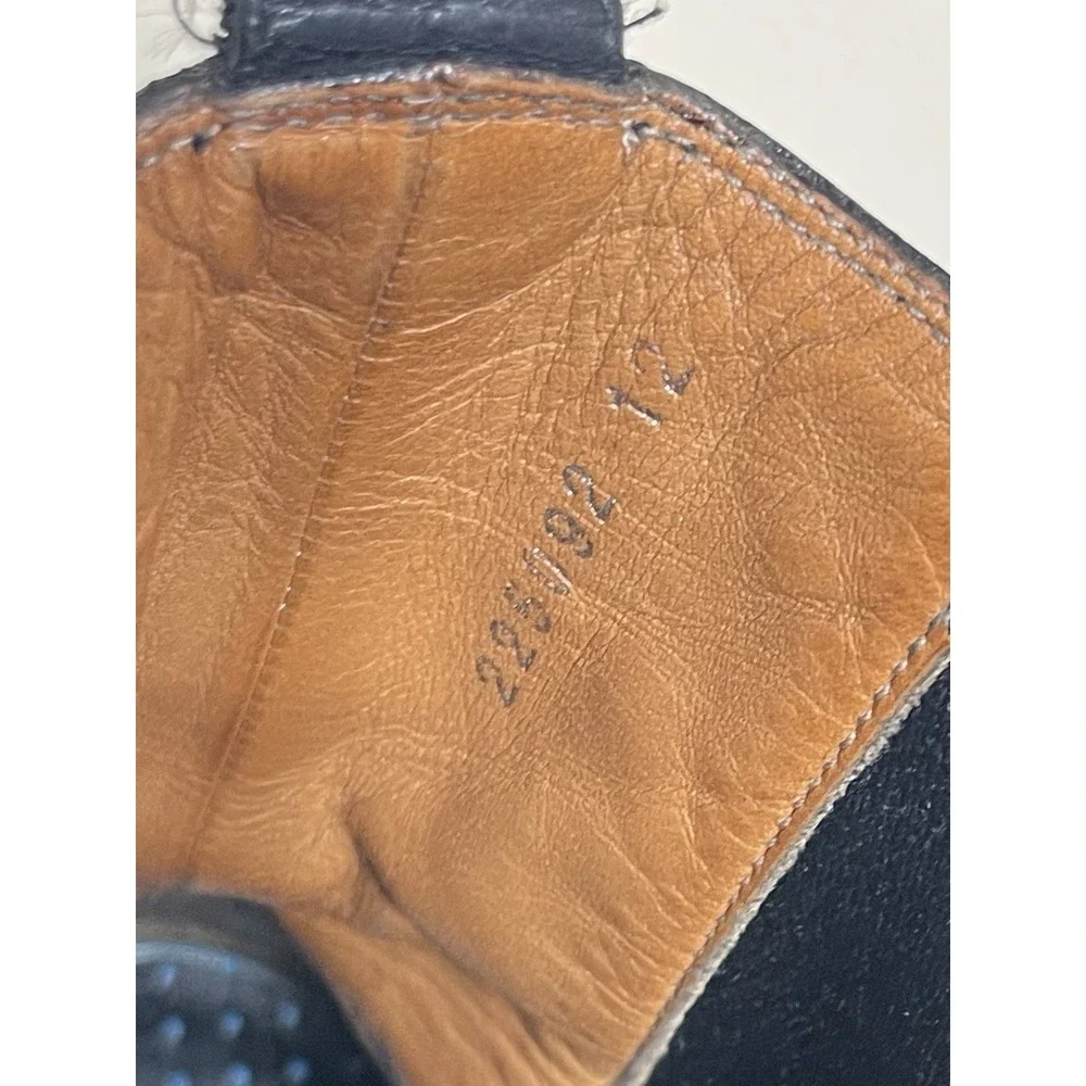 Gucci Paisley Toe Leather Chelsea Boots Black Vintage Men's Size 12 Preowned